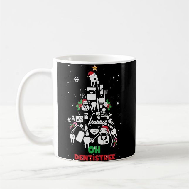 Taza De Café Oh Dentistree Dentist Dental Teeth Árbol de Navida (Izquierda)