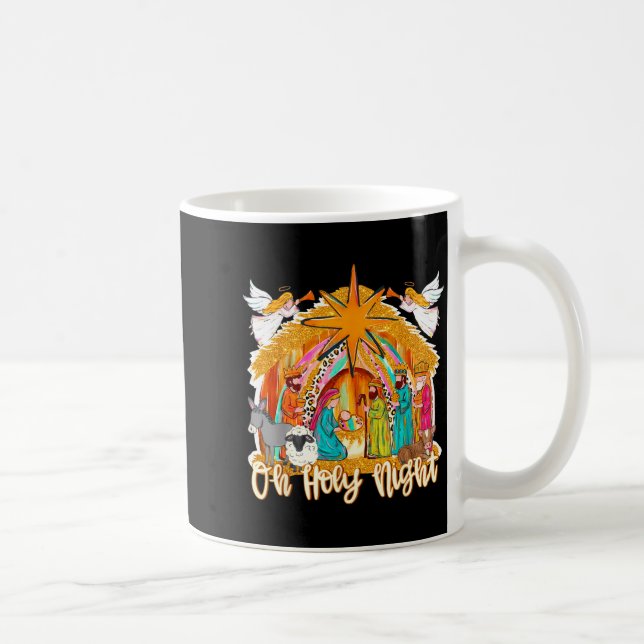 Taza De Café Oh Holy Night Christian Nativity Scene Christmas R (Derecha)