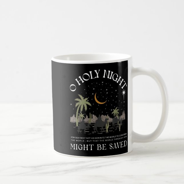 Taza De Café Oh Holy Night Jesus Nativity Scene Religious Merry (Derecha)