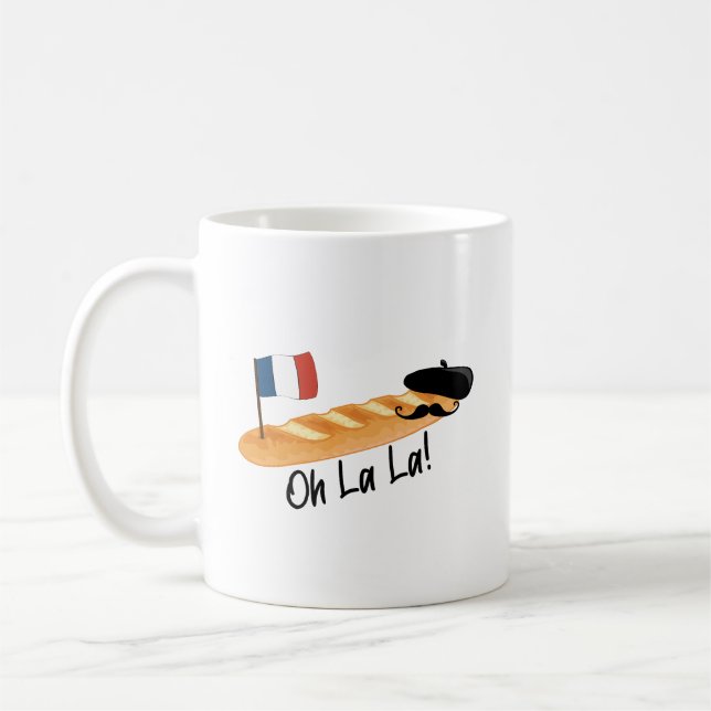 Taza De Café Oh La La - French Baguette - Funny Francophile (Izquierda)