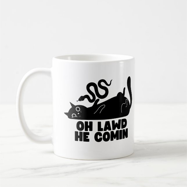 Taza De Café Oh Lawd He Comin (Izquierda)