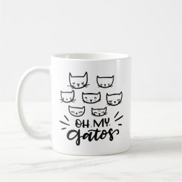 Taza De Café Oh My Gatos, dibujado a mano