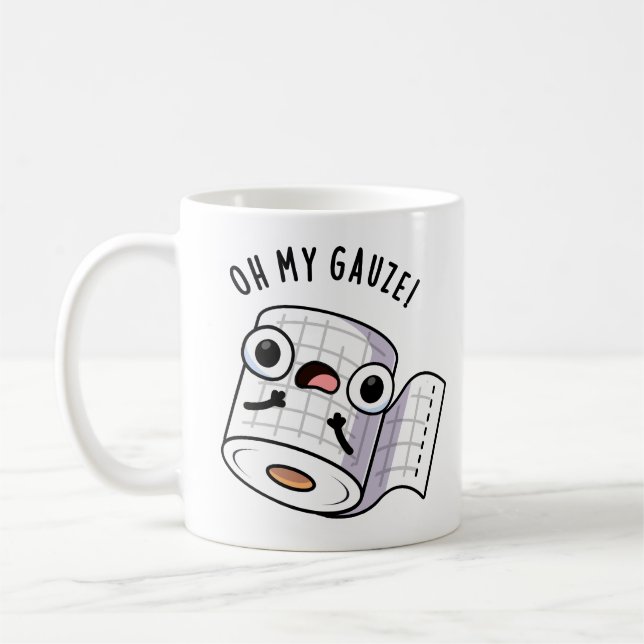 Taza De Café Oh My Gauze Funny First Aid Pun (Izquierda)
