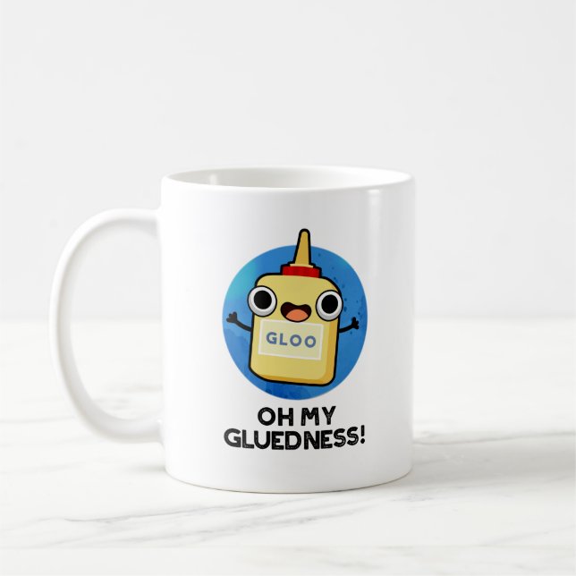 Taza De Café Oh My Gluness Funny Super Glue Pun (Izquierda)