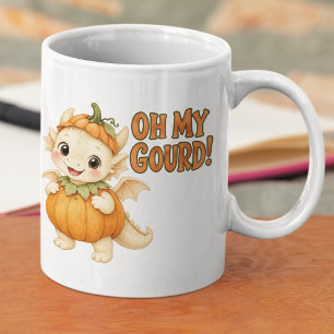Taza De Café Oh My Gourd Cute Pumpkin Baby Dragon Halloween