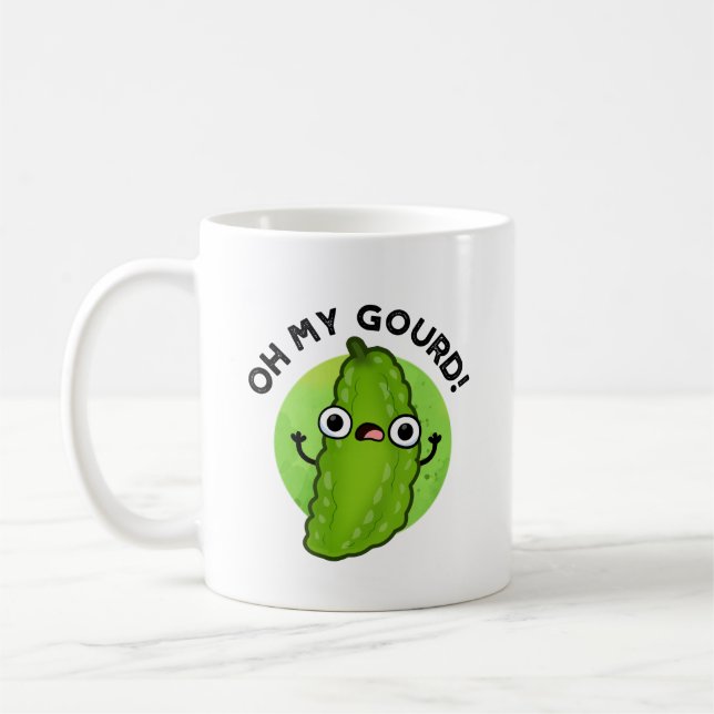 Taza De Café Oh My Gourd Funny Veggie Pun (Izquierda)