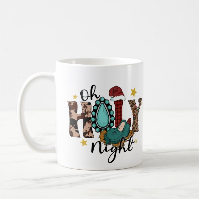 Taza De Café Oh Navidades de la noche sagrada (Izquierda)