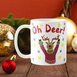 Taza De Café Oh Navidades de renos de ciervos Diversión Mug