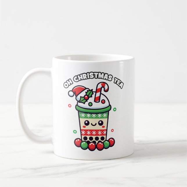 Taza De Café Oh Navidades Té - Gracioso Boba Holiday Bubble Tea (Izquierda)
