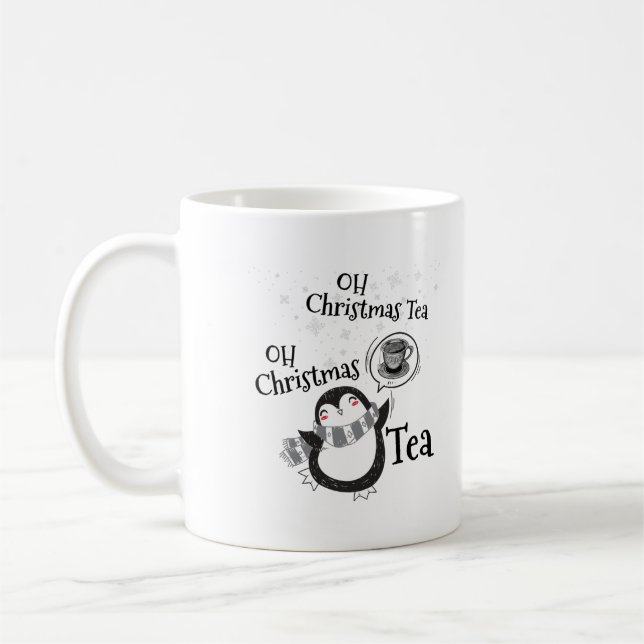 Taza De Café Oh Navidades Tea Penguin Lover - Té Drinker (Izquierda)