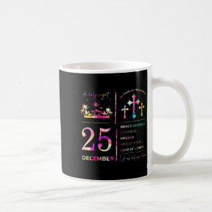 Taza De Café Oh Noche Santa 25 Diciembre Navidad Cristiano Nati