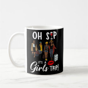 Taza De Café Oh Sip Es Un Viaje Divertido Fiesta De Vino Negro 