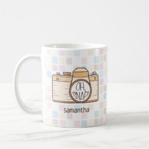 Taza De Café ¡Oh Snap! Cámara Pastel Amarilla Café Mug