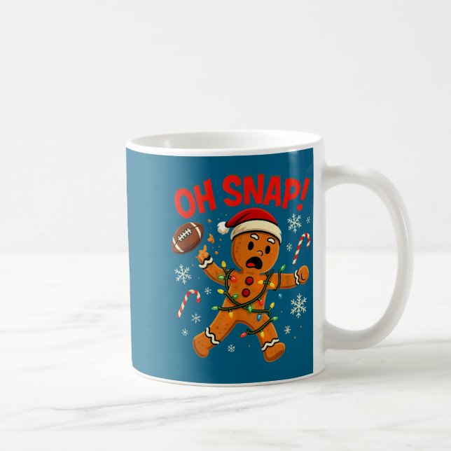 Taza De Café Oh Snap Christmas Gingerbread Funny Football Light (Derecha)