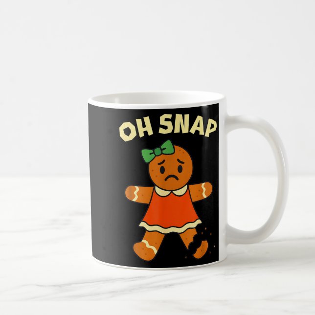 Taza De Café Oh Snap, Gingerbread Girl Cookie, Broken Leg, Funn (Derecha)