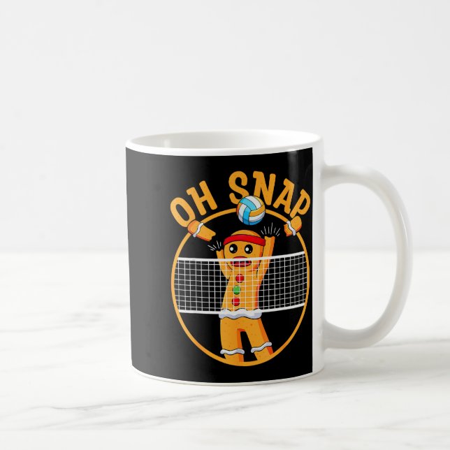 Taza De Café Oh Snap Gingerbread Man Christmas Volleyball  (Derecha)