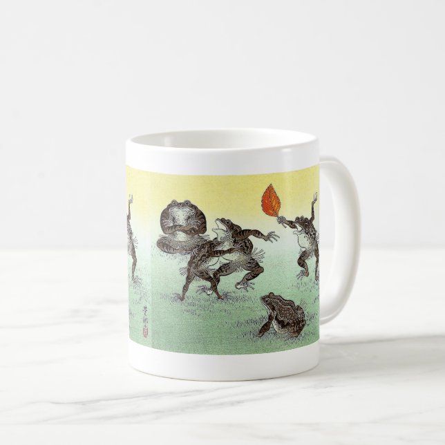 Taza De Café Ohara Koson , “ Frog Sumo ”  小原古邨 (Anverso derecho)