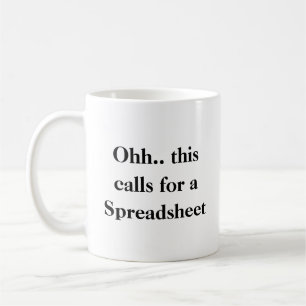 Taza De Café Ohh esto requiere una hoja de cálculo, Contador di