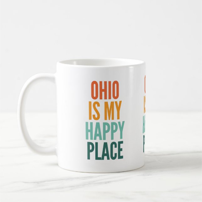 Taza De Café Ohio es mi lugar feliz Coffee Mug (Izquierda)