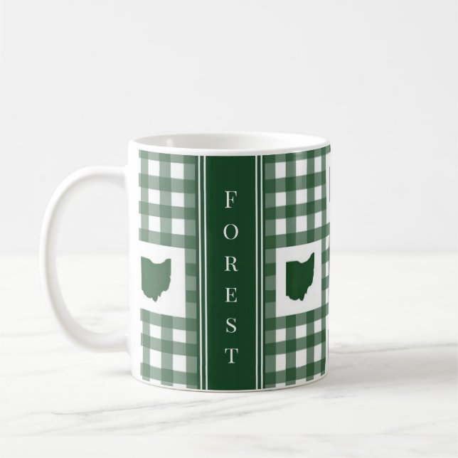 Taza De Café Ohio Gingham Verde (Izquierda)