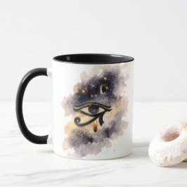 Taza de café Ojo Cósmico de Horus Antiguo Egipcio 