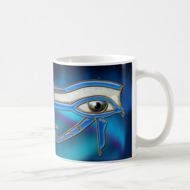 Taza De Café Ojo de Horus Wadjet Mug de arte egipcio (Derecha)