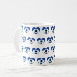 Taza De Café Ojo del mal del corazón griego
