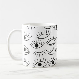 Taza De Café Ojo garabato, patrón sin fisuras. 