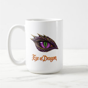 Taza De Café Ojo genial del dragón Amante del dragón púrpura O