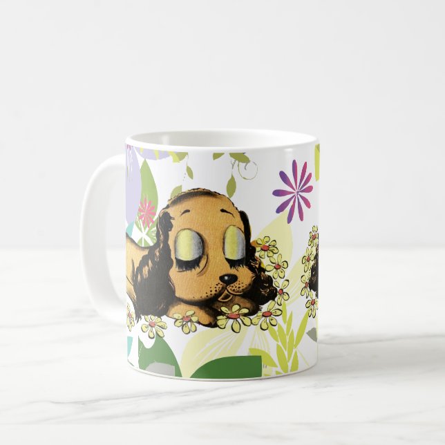 Taza De Café Ojo grande durmiendo Perro Cachorro Personalizado  (Anverso izquierdo)