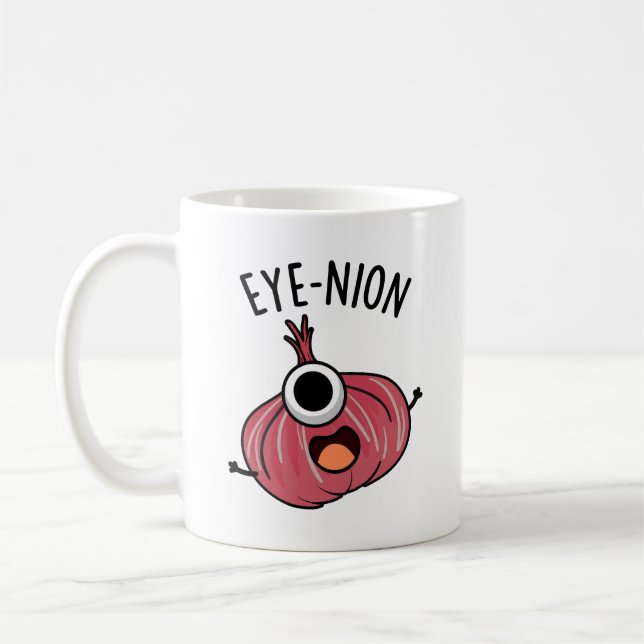 Taza De Café Ojo-nion Funny Onion Pun (Izquierda)