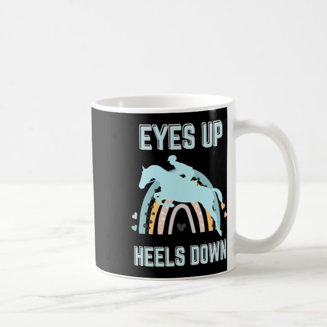 Taza De Café Ojos boca abajo - Divertido paseo a caballo (Derecha)