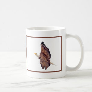 Taza De Café Ojos de águila calva en la frontera con Sky Brown