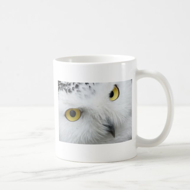 Taza De Café Ojos de búho de nieve (Derecha)