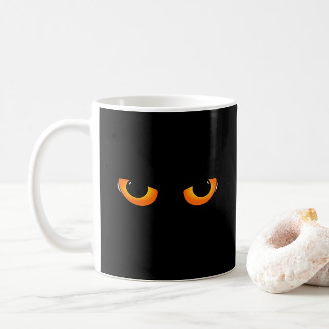 Taza De Café Ojos de gato fantasmagóricos (Con donut)