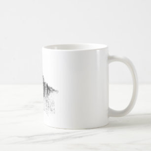 Taza De Café Ojos de lobo Inspirador blanco negro
