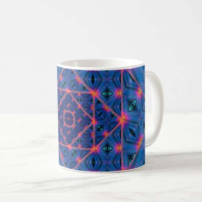 Taza De Café Ojos de máquina azul (Anverso derecho)