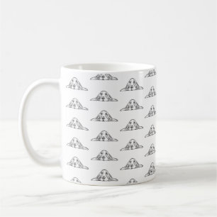Taza De Café ojos de perro blanco negro blanco simple perrito