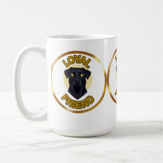 Taza De Café **Ojos Dorados Perro Leal – Minimalista Negro y Do