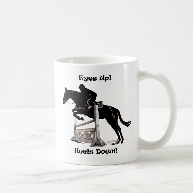 Taza De Café ¡Ojos para arriba! ¡Talones abajo! Caballo (Derecha)