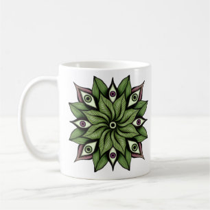 Taza De Café Ojos psicodélicos Mandala - Patrón floral trippy
