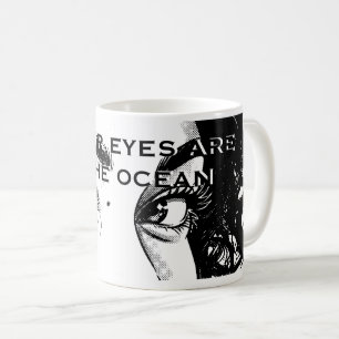 Taza De Café Ojos románticos del arte pop: "Tus ojos son el océ
