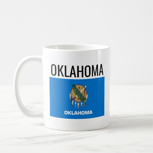 Taza De Café Oklahoma // Bandera Estatal Nacional de los Estado (Izquierda)