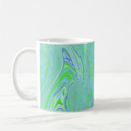 Taza De Café Ola Amoeba Verde Azul