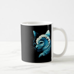 Taza De Café Ola Azul De Gato Damas Gato Gatos Azules Ola De Ga