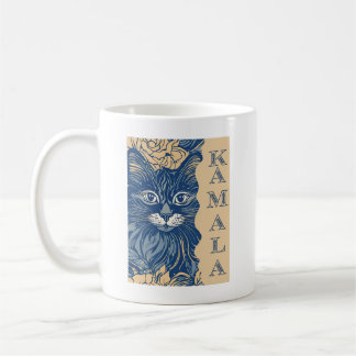 Taza De Café Ola Azul De Gatos Para Kamala