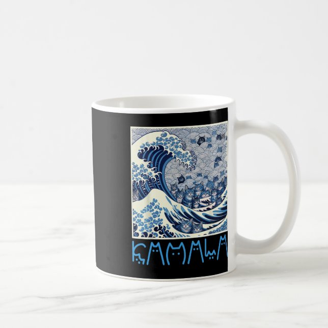 Taza De Café Ola Cuta De Gatos Azules Para Kamala (Derecha)
