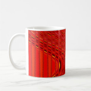 Taza De Café Ola de franjas café taza, rojo Naranja