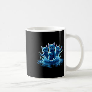 Taza De Café Ola De Gatos Azules De Kamala - Corta Para Los Pro