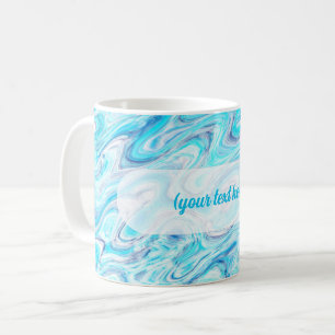 Taza De Café Ola de mármol azul océano Textura Líquido abstract